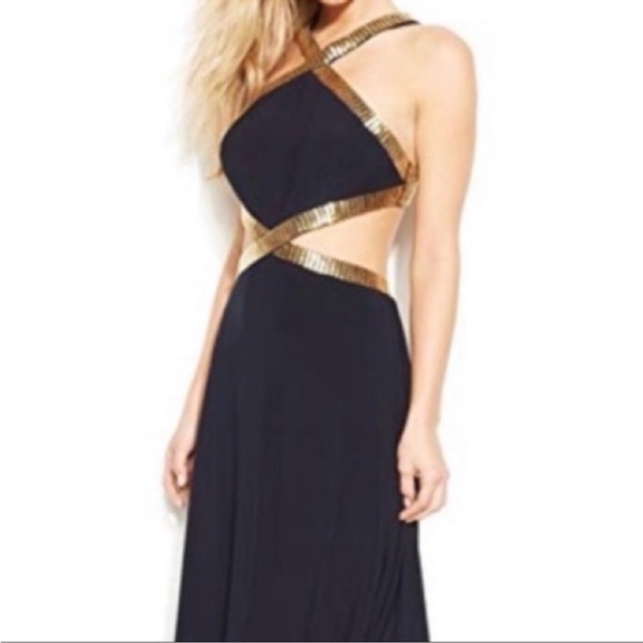 Joanna Chen cutout navy gown - Picture 7 of 8